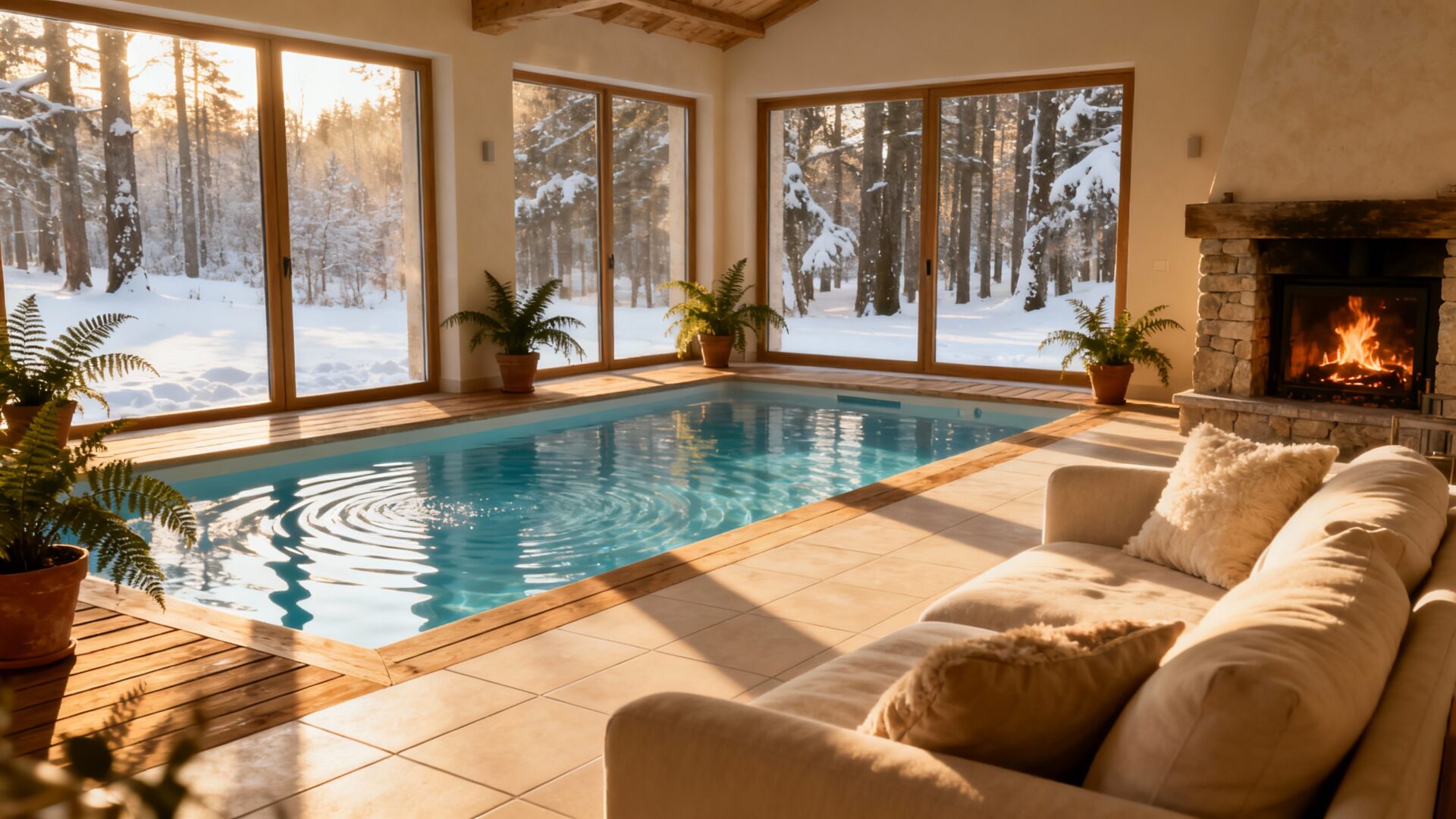 Gîte avec piscine intérieure pour détente et convivialité